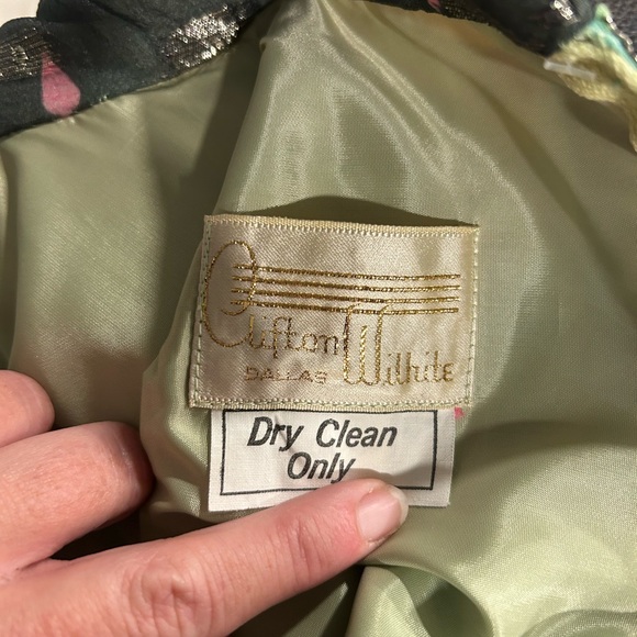 Vintage Clifton Wilhite Floral Green Maxi Dress - Picture 8 of 11